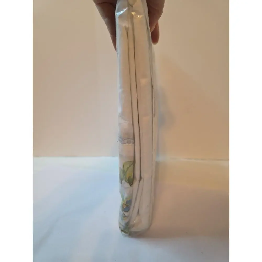 Wondercale Twin Flat No Iron Percale Made In USA Blue Roses Floral